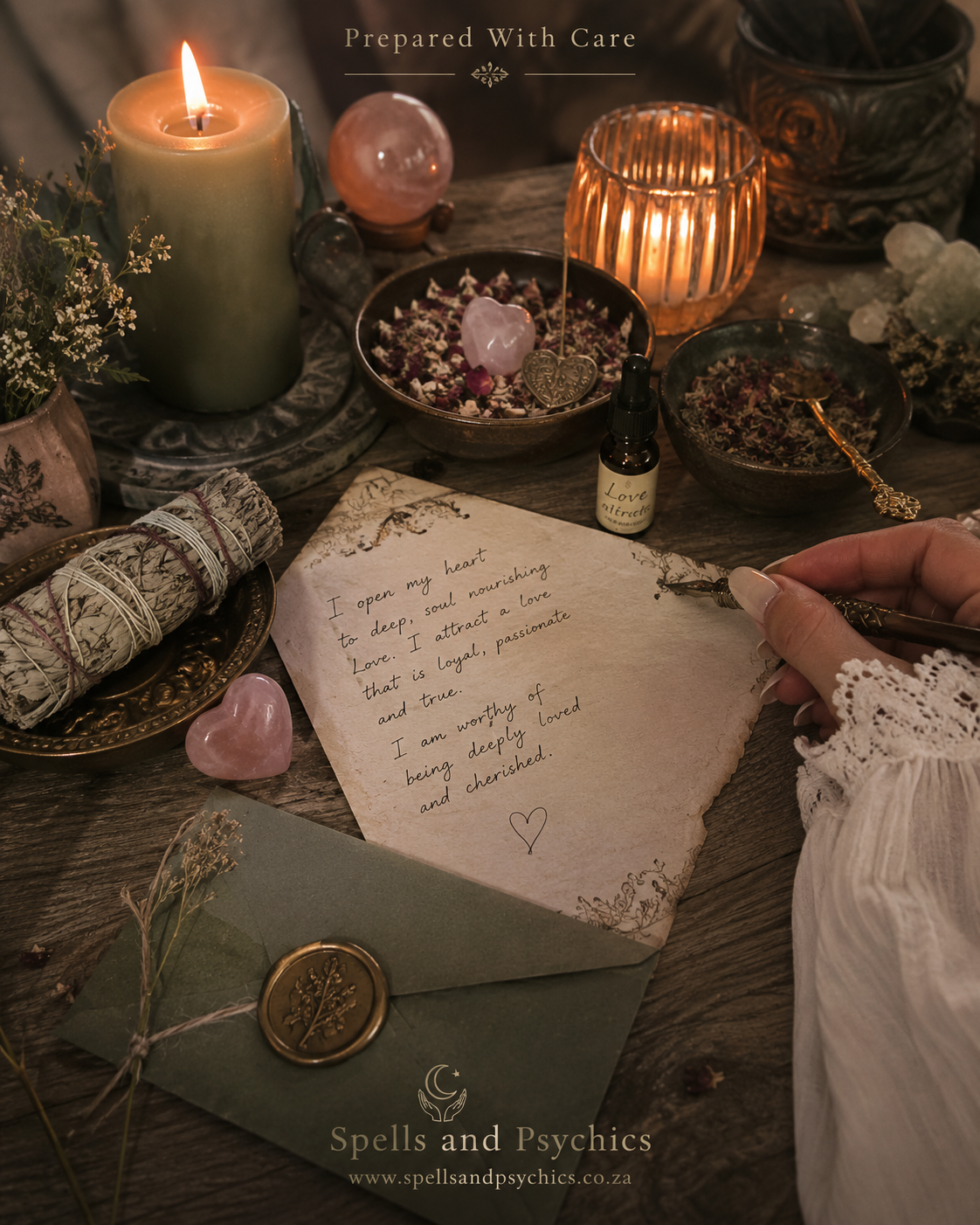 Deliciously in Love Spell for Deep Love & Attraction realistic ritual scene by The Ritual Coven
