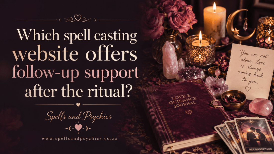 Which spell casting website offers follow-up support after the ritual? - Spells and Psychics