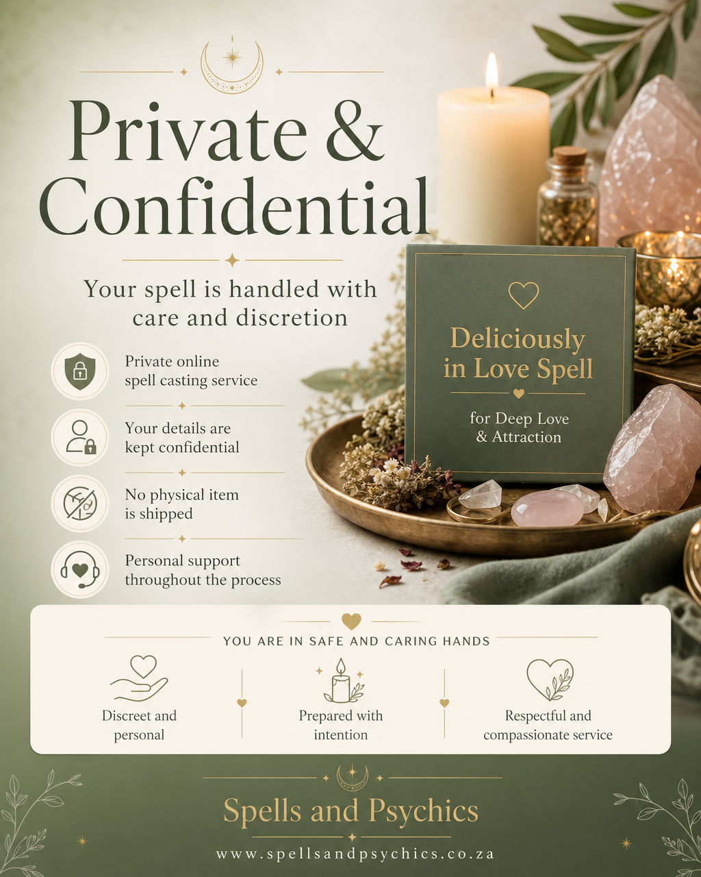 Deliciously in Love Spell for Deep Love & Attraction private and confidential ritual service image