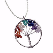 Chakra Stone Tree of Life Pendant Necklace - Spells and Psychics