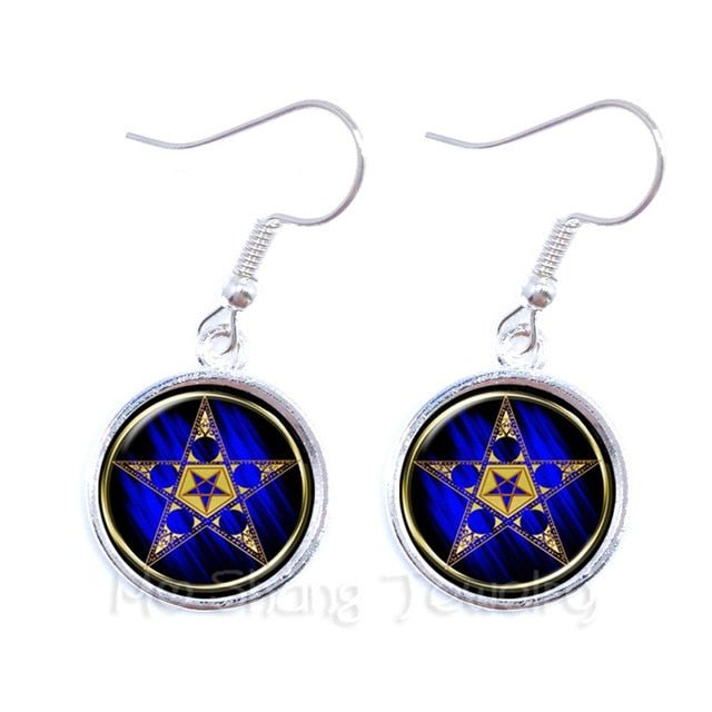 Pentacle Earrings Wicca Pagan Gothic Pentagram - Spells and Psychics