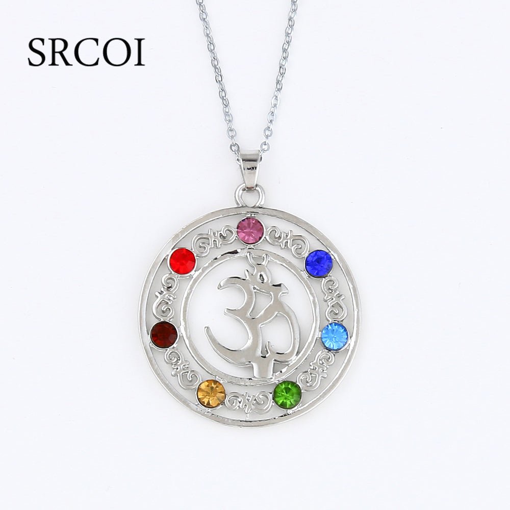 Reiki 7 Crystal Beads Chakra Pendant Necklace Spells and Psychics