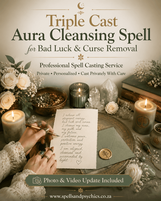 Triple Cast Aura Cleansing Spell for Bad Luck & Curse Removal - Spells and Psychics