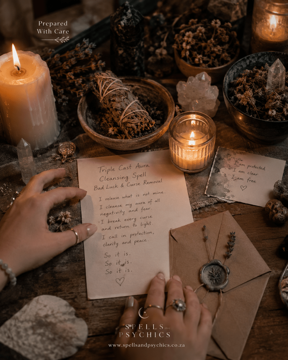 Triple Cast Aura Cleansing Spell for Bad Luck & Curse Removal - Spells and Psychics