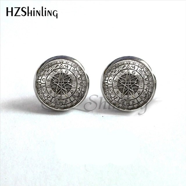 Wiccan Pentagram Occult Earrings - Spells and Psychics