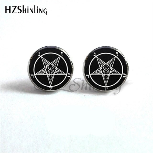 Wiccan Pentagram Occult Earrings - Spells and Psychics