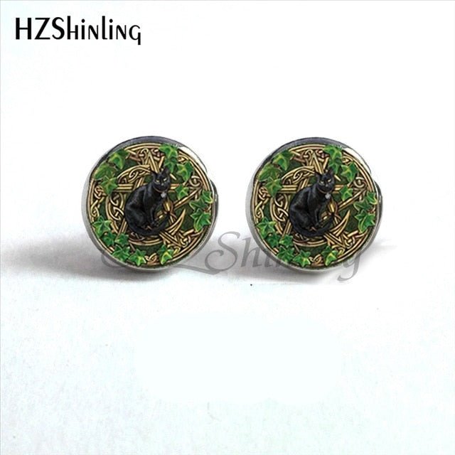 Wiccan Pentagram Occult Earrings - Spells and Psychics