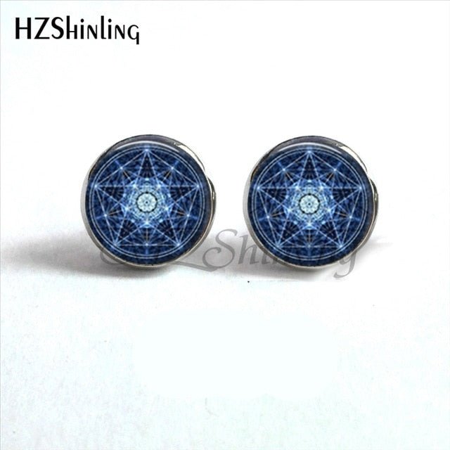 Wiccan Pentagram Occult Earrings - Spells and Psychics